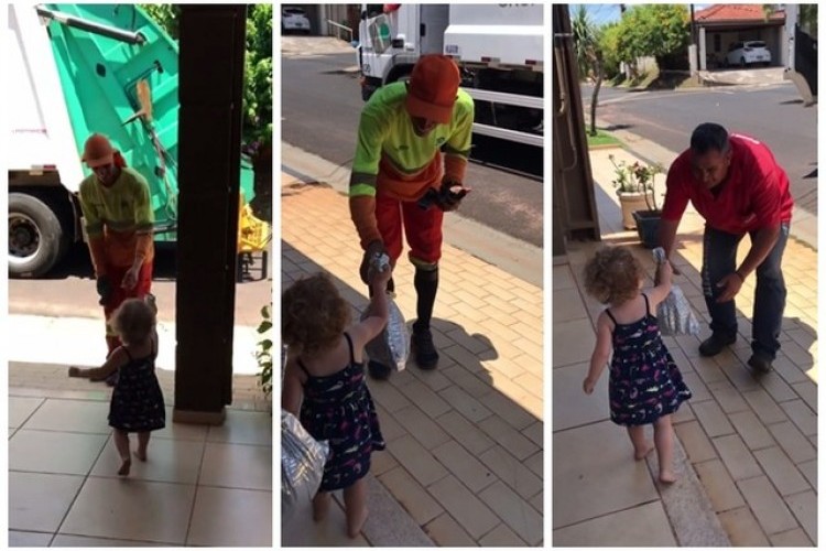 https://webradioparacuru.com/uploads/news/Menina de 2 anos entrega panetones para coletores de lixo e vídeo atinge 1 milhão de visualizações: 'Ensinando a espalhar amor', diz mãe